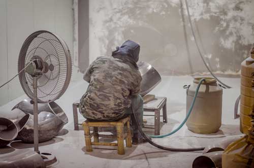 Inconel 602CA elbow sand blasting